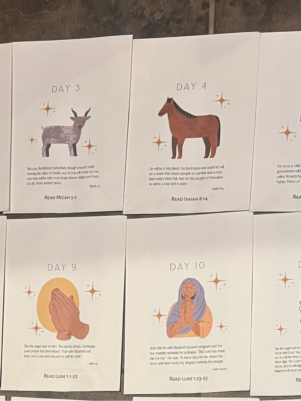 Neutral Holiday Advent Cards — Brown, Gray, Cream